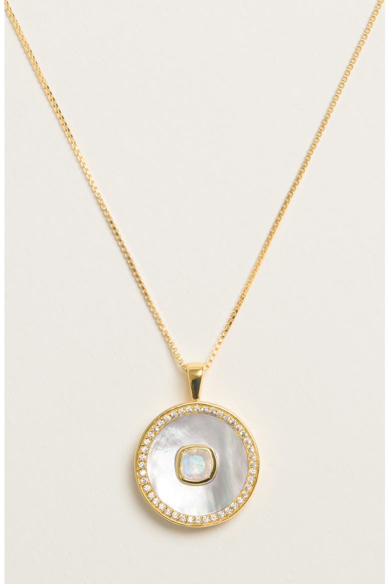 Moonstone Mother Of Peal Necklace, Alternate, color, Moonstone