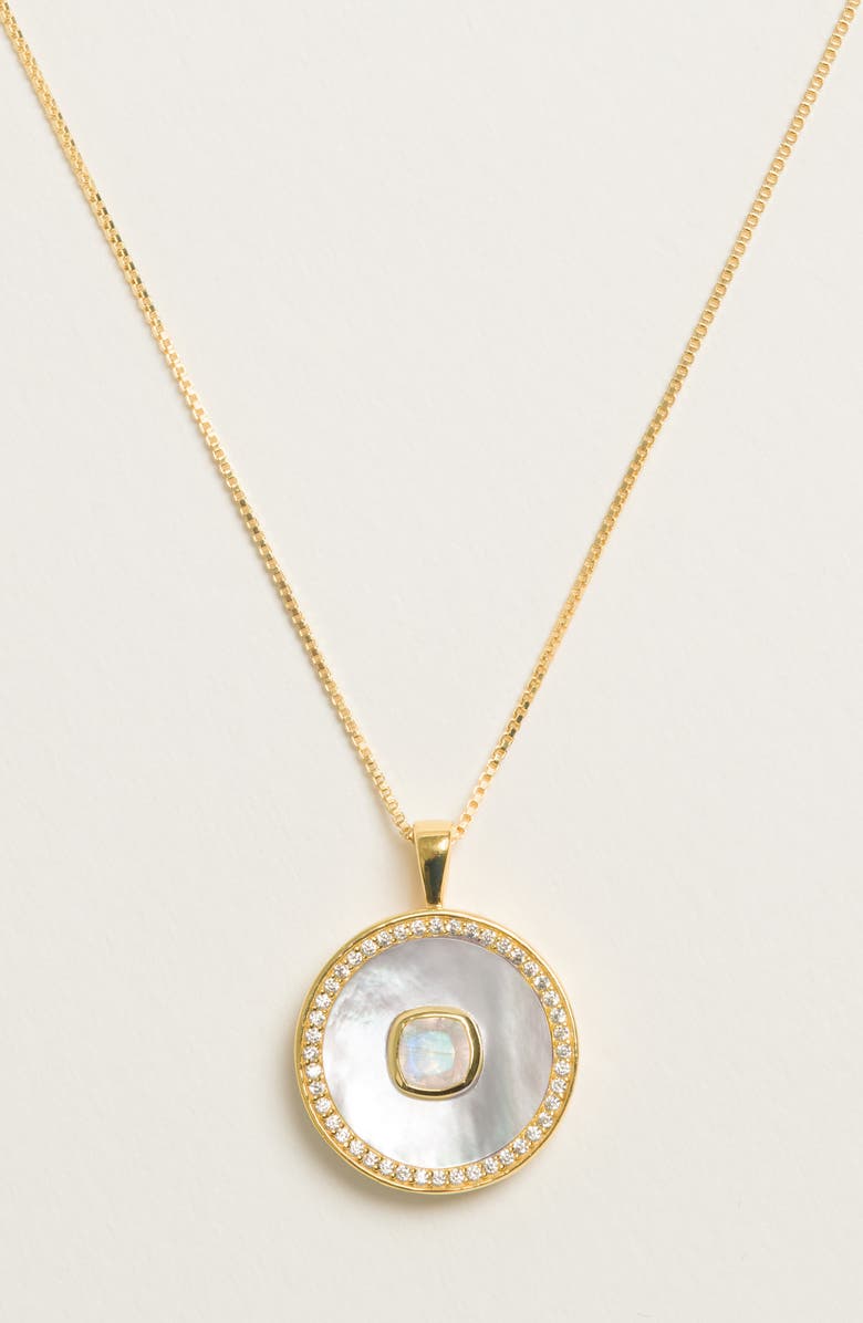Freya Rose Moonstone Mother Of Peal Necklace, Alternate, color, Moonstone
