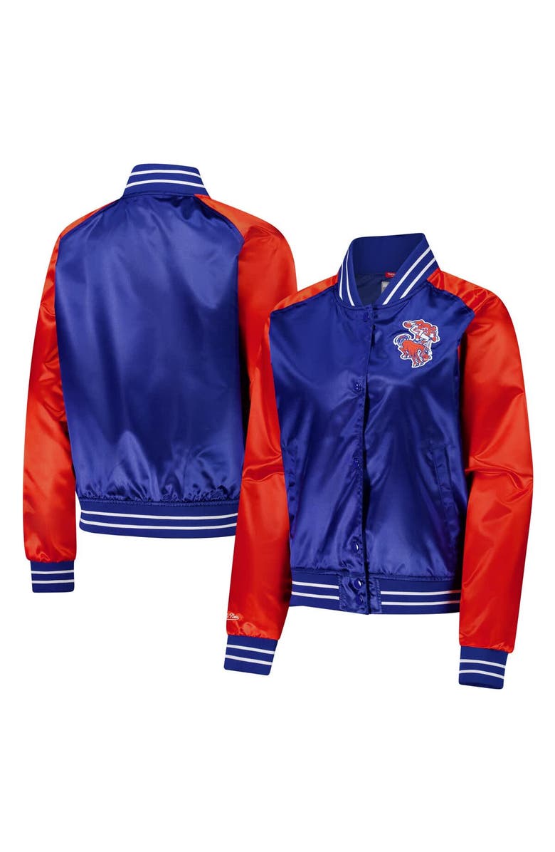 Mitchell & Ness Women's Mitchell & Ness Royal Denver Broncos Team 2.0 Satin Raglan Full-Snap Jacket, Main, color, Royal