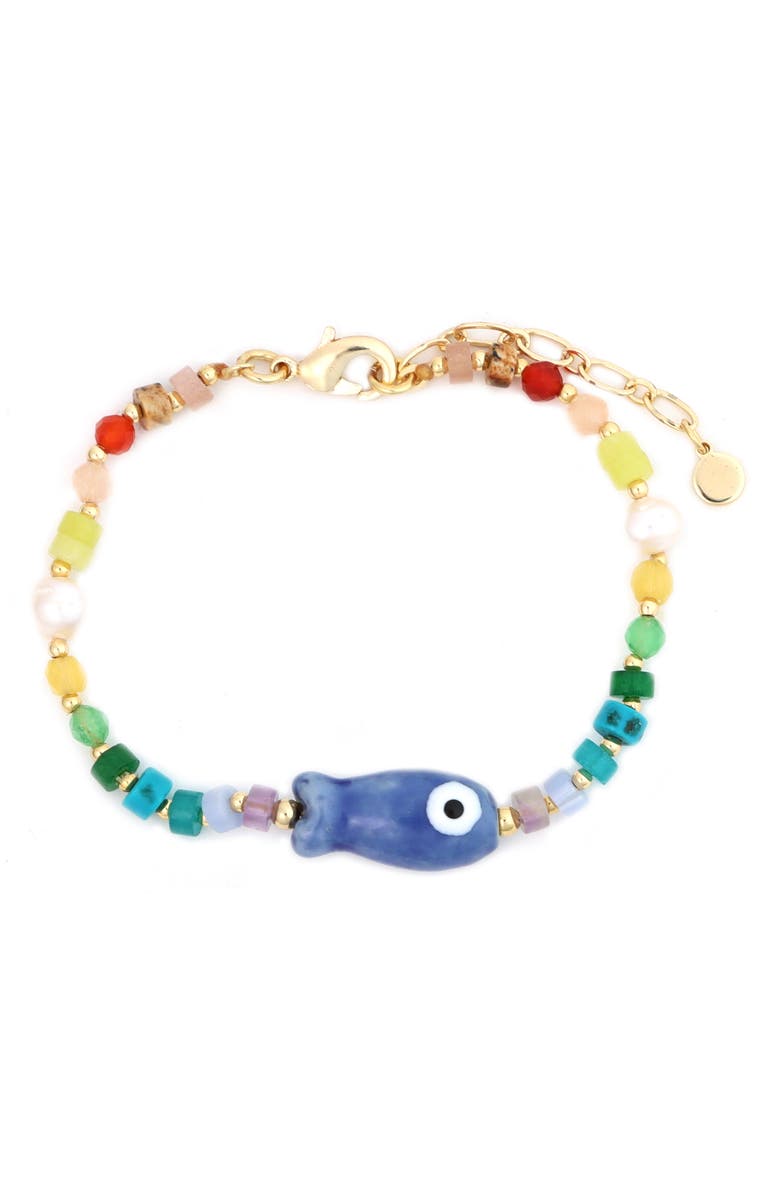 Panacea Beaded Fish Bracelet, Main, color, Multi