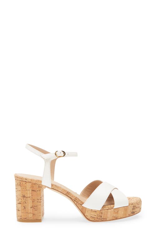Shop Stuart Weitzman Dayna Ankle Strap Platform Sandal In Cream Leather