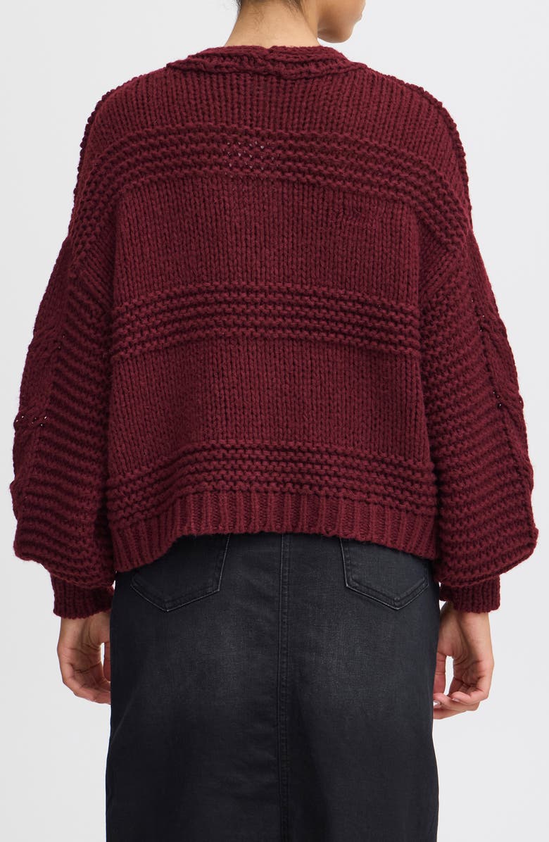 ICHI V-Neck Cardigan, Alternate, color, Port Royal