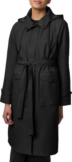 Water Resistant Tie Belt Packable Raincoat