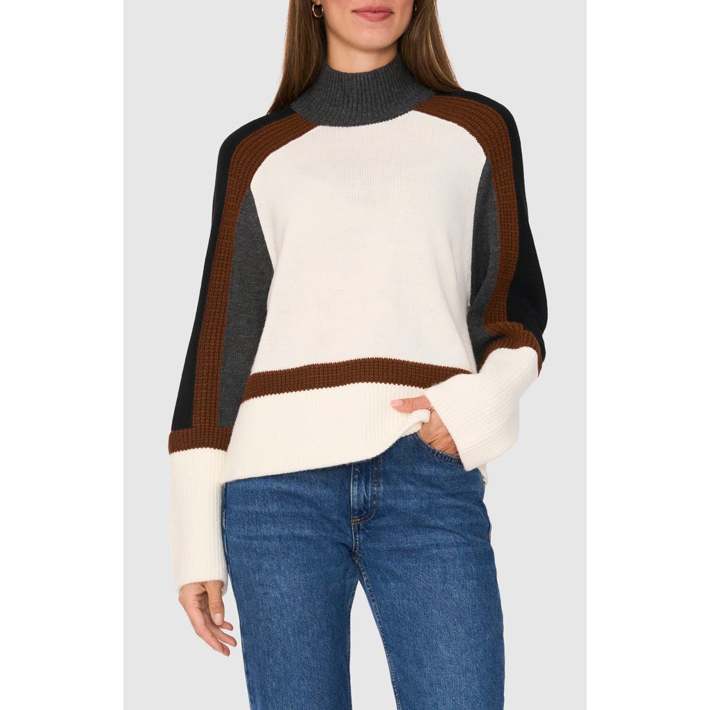 HALOGEN HALOGEN® COLORBLOCK MOCK NECK SWEATER