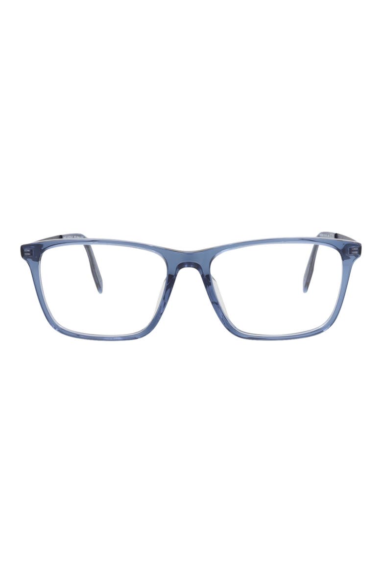 Core Optical 56mm Rectangular Reading Glasses, Main, color, BLUE BLUE TRANSPARENT
