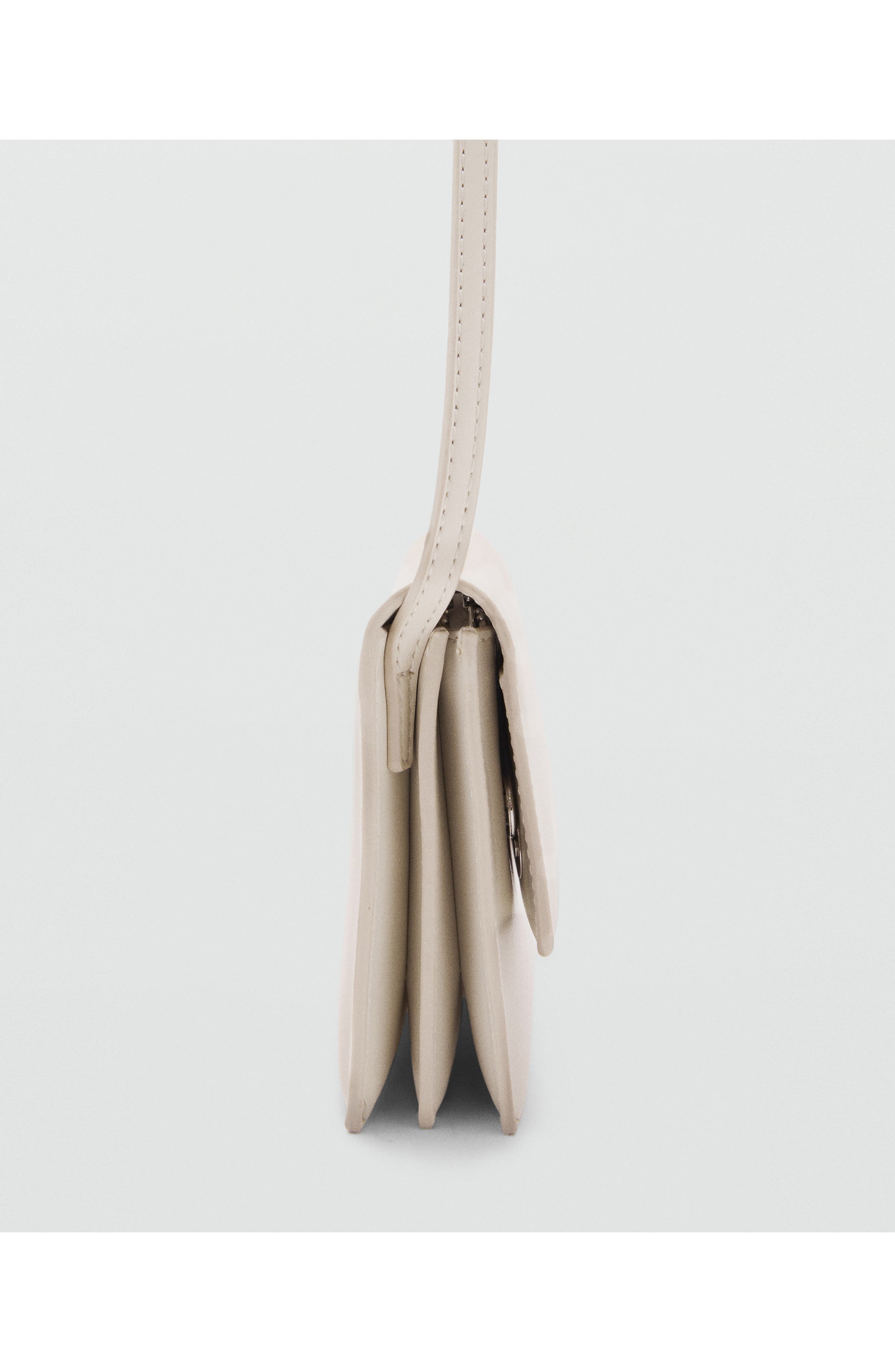 MANGO Faux Leather Crossbody Bag, Alternate, color, Off White