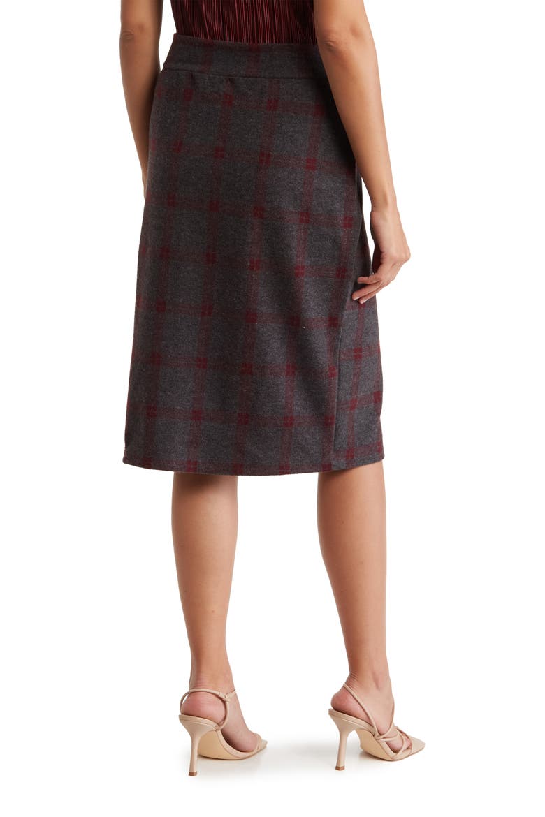 Plaid Pencil Skirt, Alternate, color, CHARCOAL