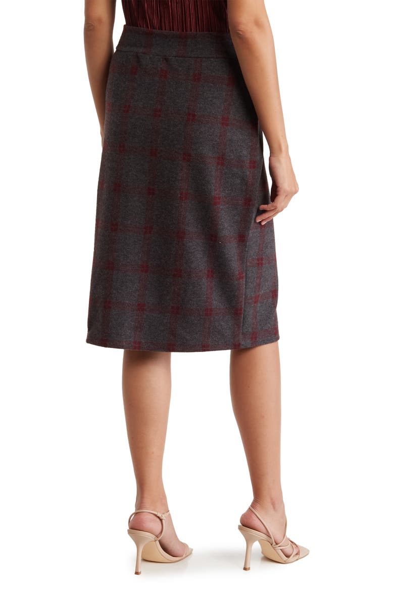 Renee C Plaid Pencil Skirt, Alternate, color, Charcoal