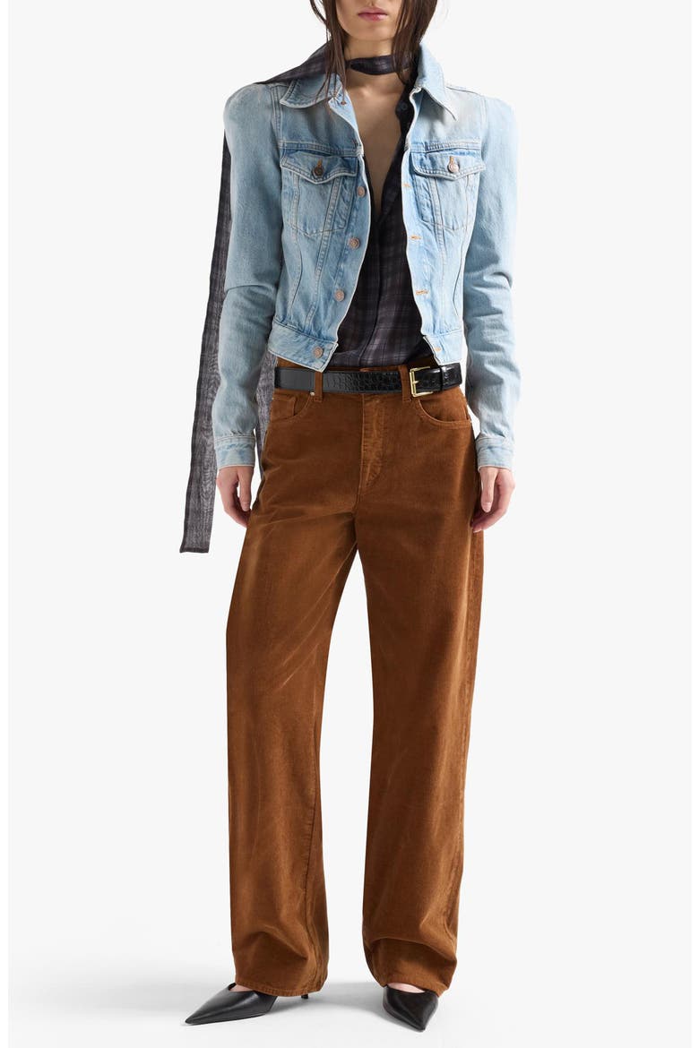 Stovepipe High Waist Straight Leg Jeans, Alternate, color, CORDUROY COGNAC