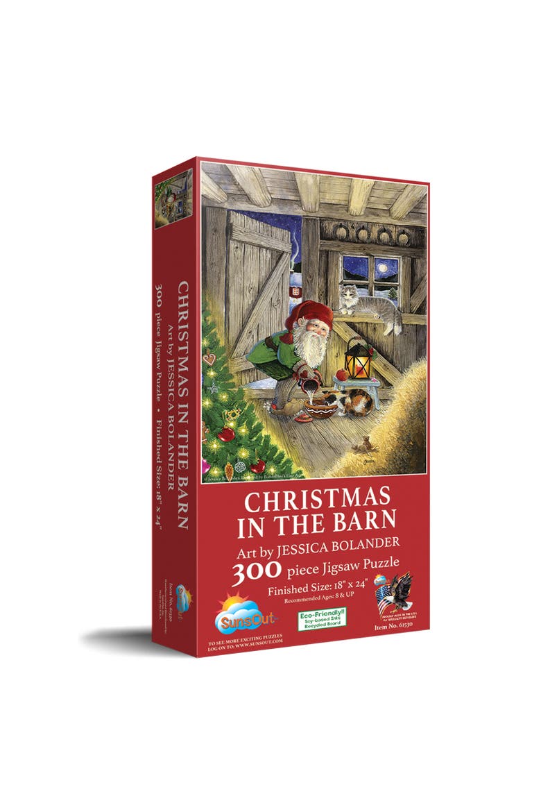 Christmas in the Barn 300 piece Jigsaw Puzzle for Adults, Main, color, Multicolor