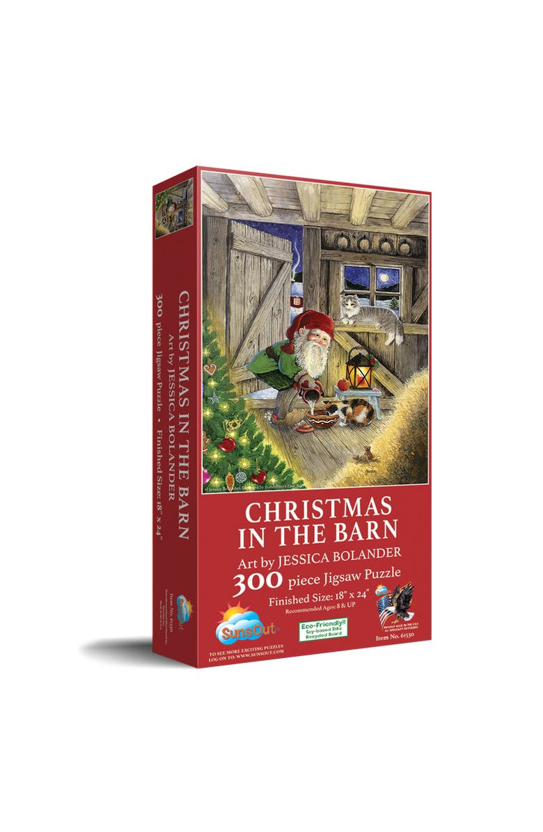 Sunsout Christmas in the Barn 300 piece Jigsaw Puzzle for Adults, Main, color, Multicolor
