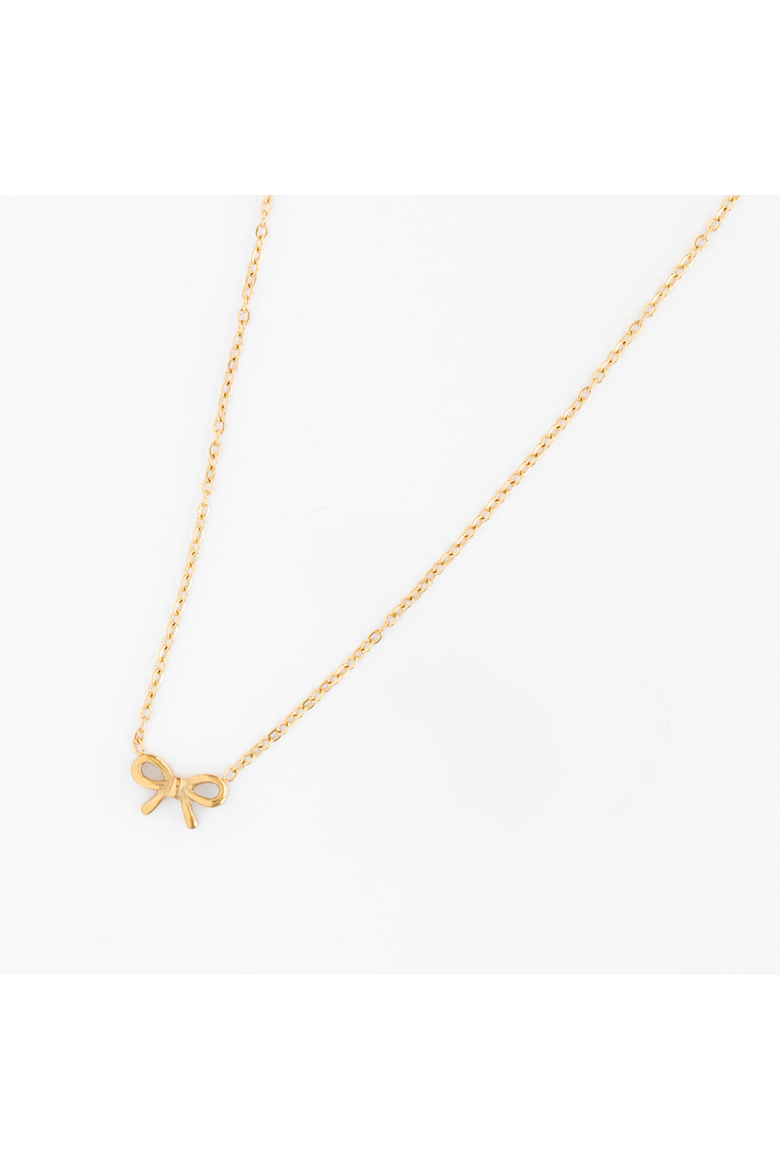 Bow Pendant Necklace, Main, color, Gold
