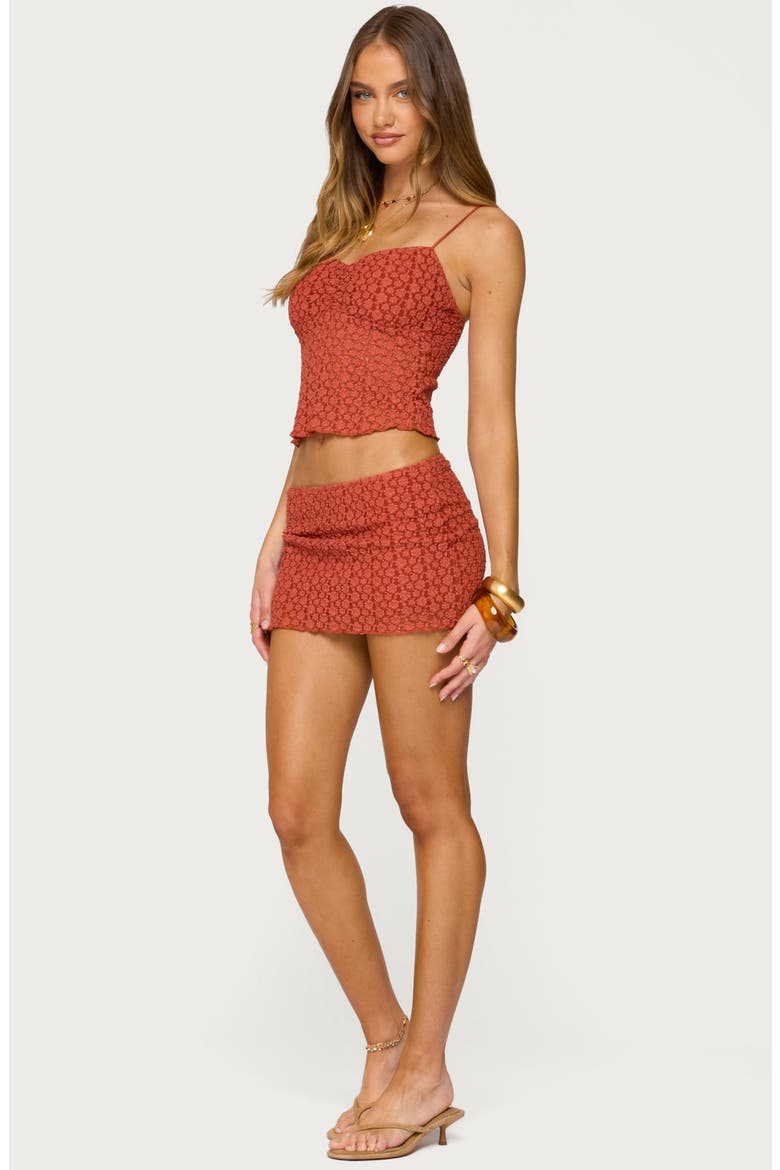 Josephina Textured Floral Miniskirt, Alternate, color, HAMRA