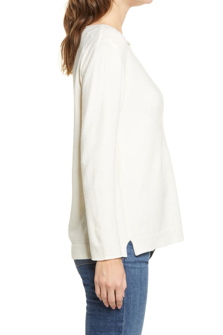 Cable Knit Star Sweater, Alternate, color, OFF WHITE