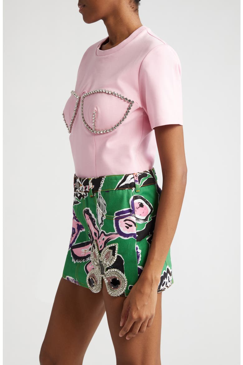 Crystal Bustier Cup T-Shirt, Alternate, color, PALE PINK