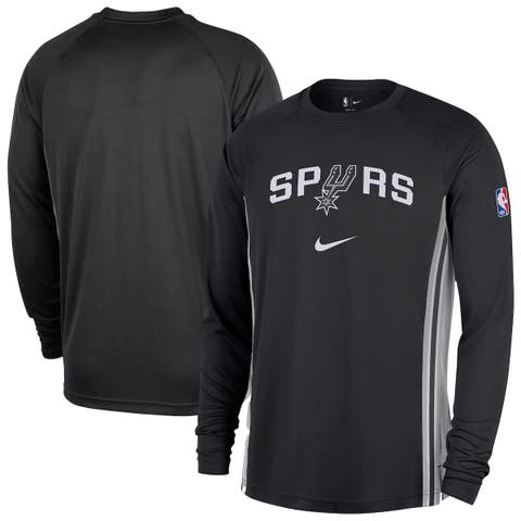 Men's Nike Black San Antonio Spurs 2025/26 Authentic Pre-Game Legend Dri-FIT Long Sleeve Shooting Shirt