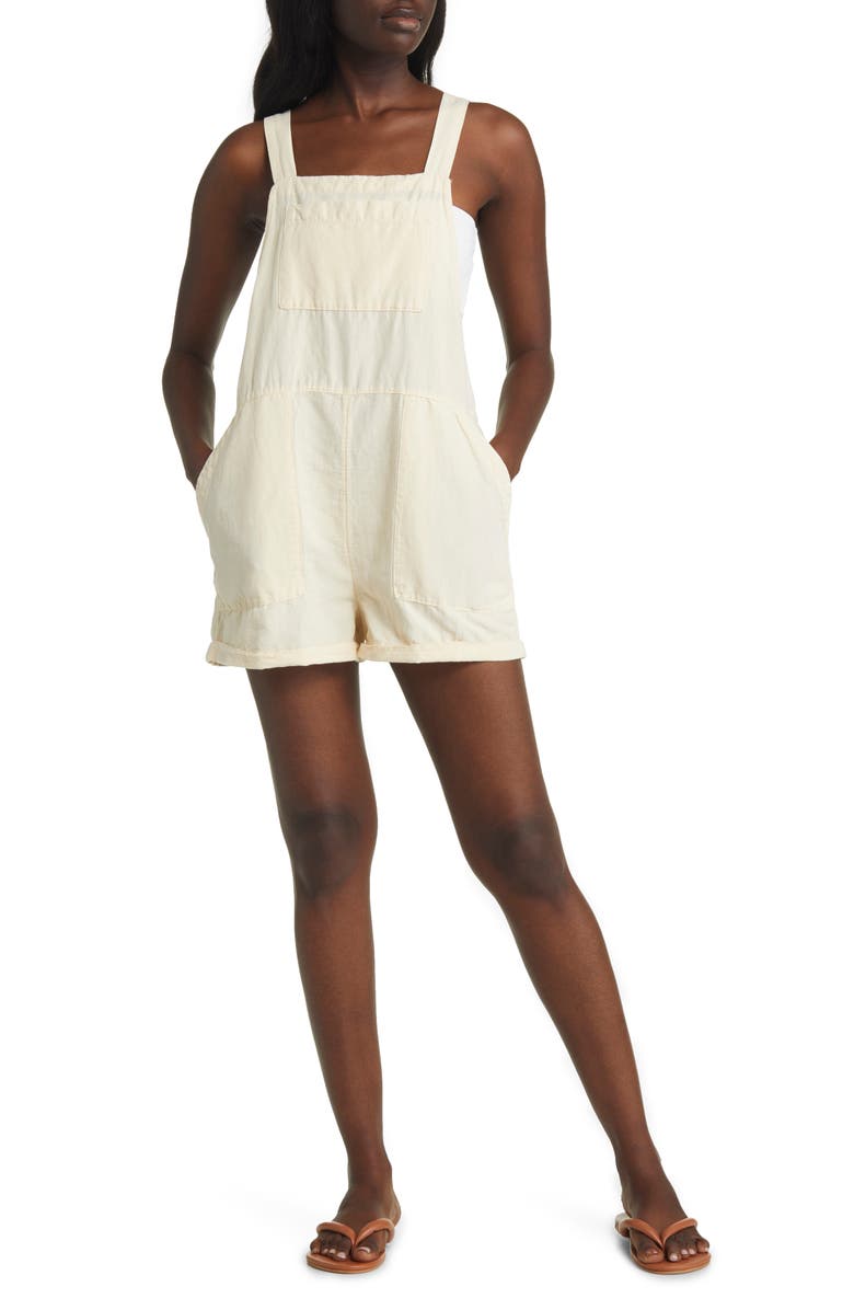 Rip Curl Seeker Linen Blend Romper, Main, color,