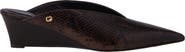 maje Embossed leather wedge mules