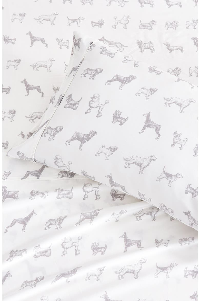 Dog 400 Thread Count Cotton Sheet Set, Alternate, color, GREY