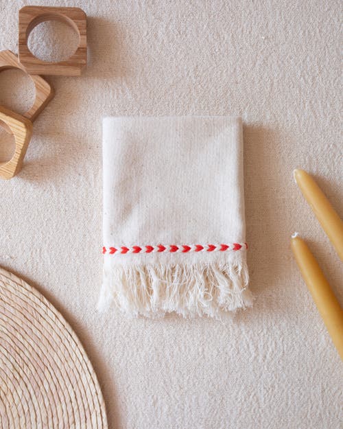 Kd Weave Braid Detail Napkin In White