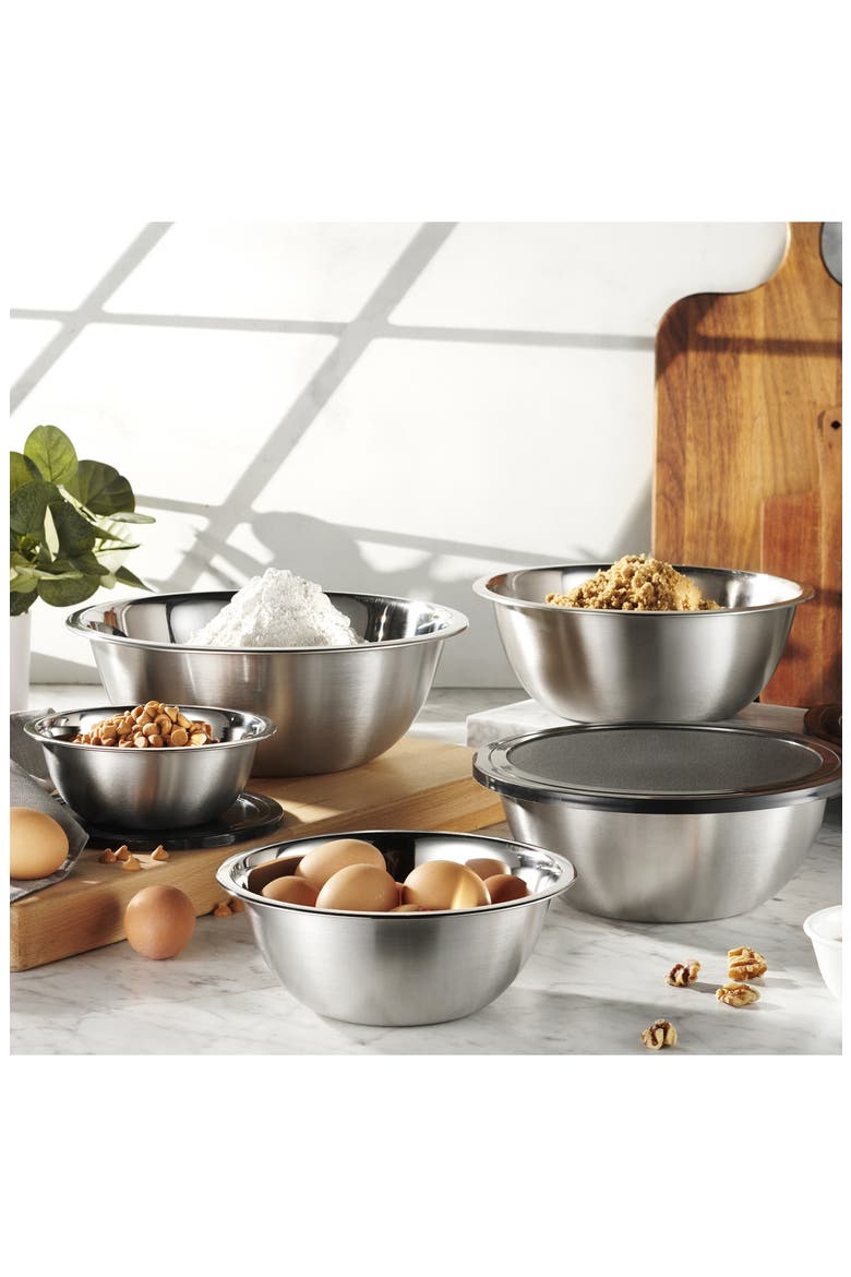 Stainless Steel Mixing Bowls and Airtight Lids - Set of 5, Alternate, color, NONE