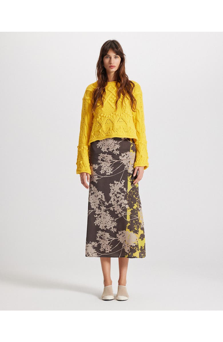 THEO The Label Hydra Printed Maxi Skirt, Alternate, color, Wheat/Gold