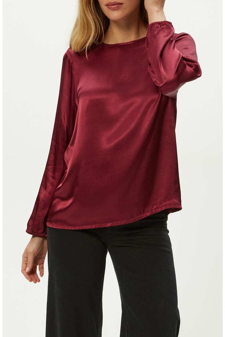 Lali Satin Top, Alternate, color, GARNET