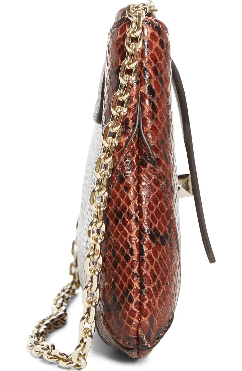 Jimmy Choo Bar Slim Snakeskin Embossed Leather Clutch, Alternate, color,