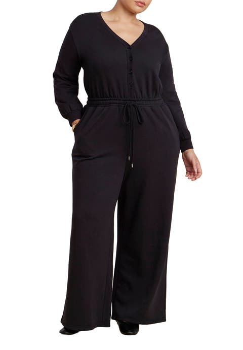 Relaxed Button-Up Long Sleeve Jumpsuit
