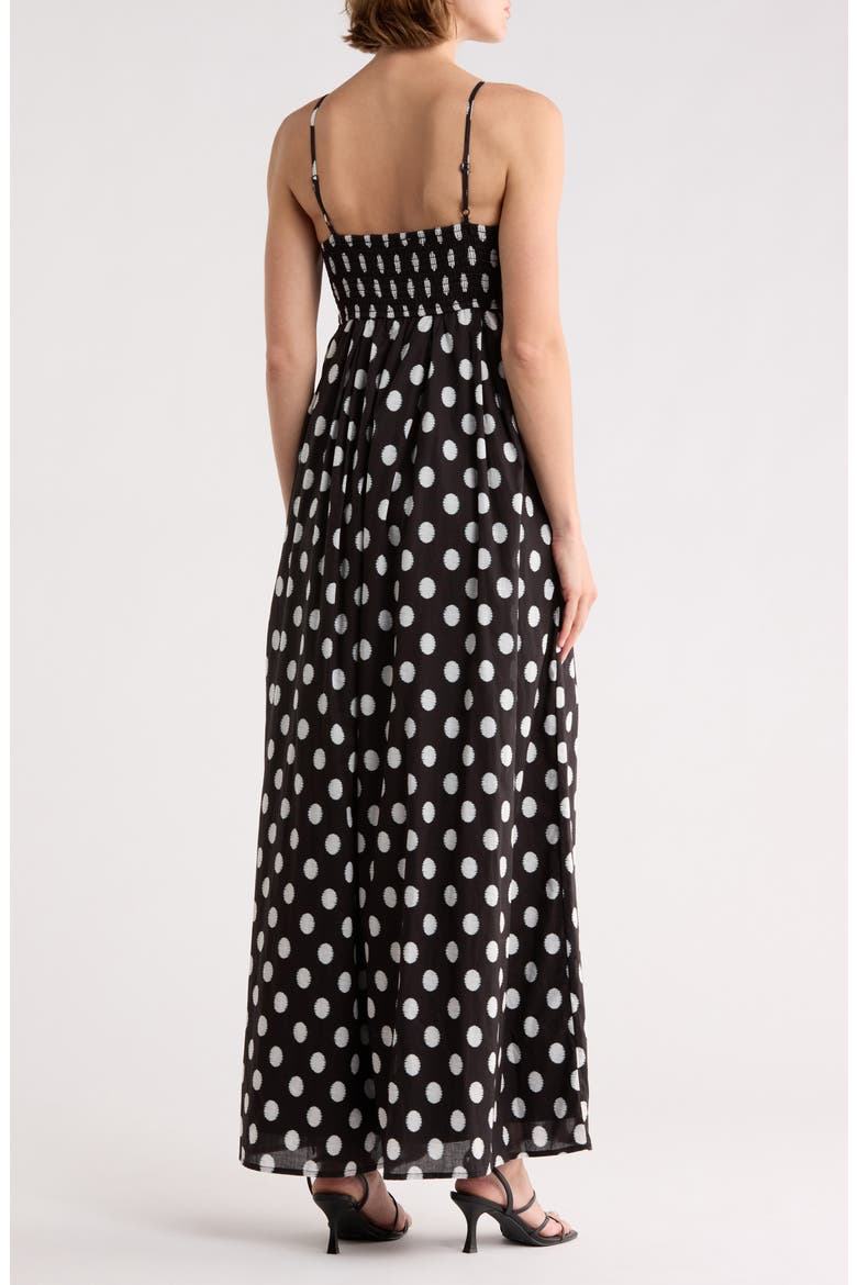 Ottie Polka Dot Wide Leg Jumpsuit, Alternate, color, BLACK