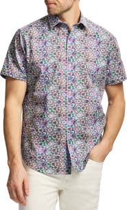 Robert Graham Elmore Short Sleeve Cotton Button-Up Shirt