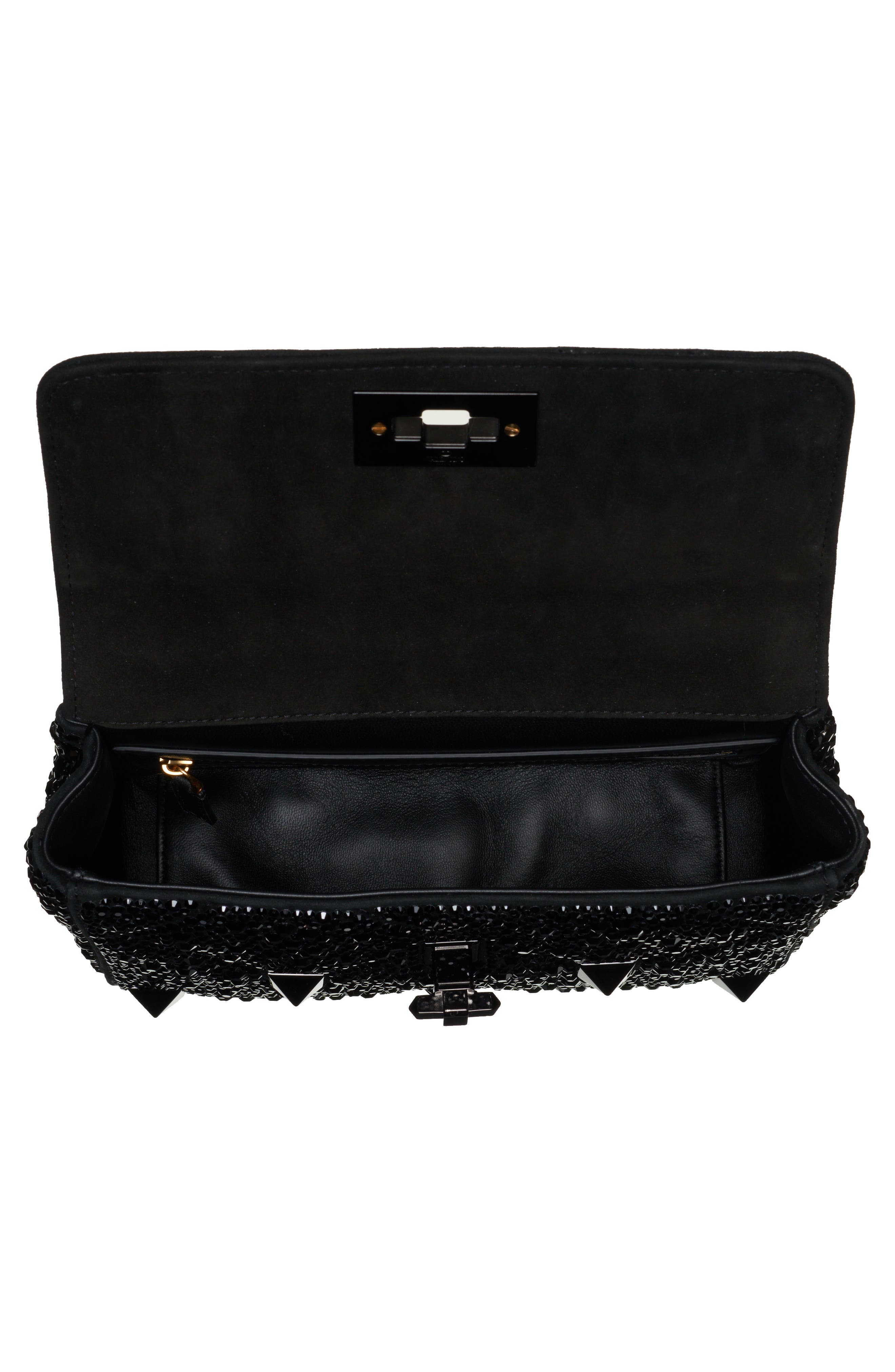 Valentino Garavani Medium Roman Stud Matelassé Leather Shoulder Bag, Alternate, color, 