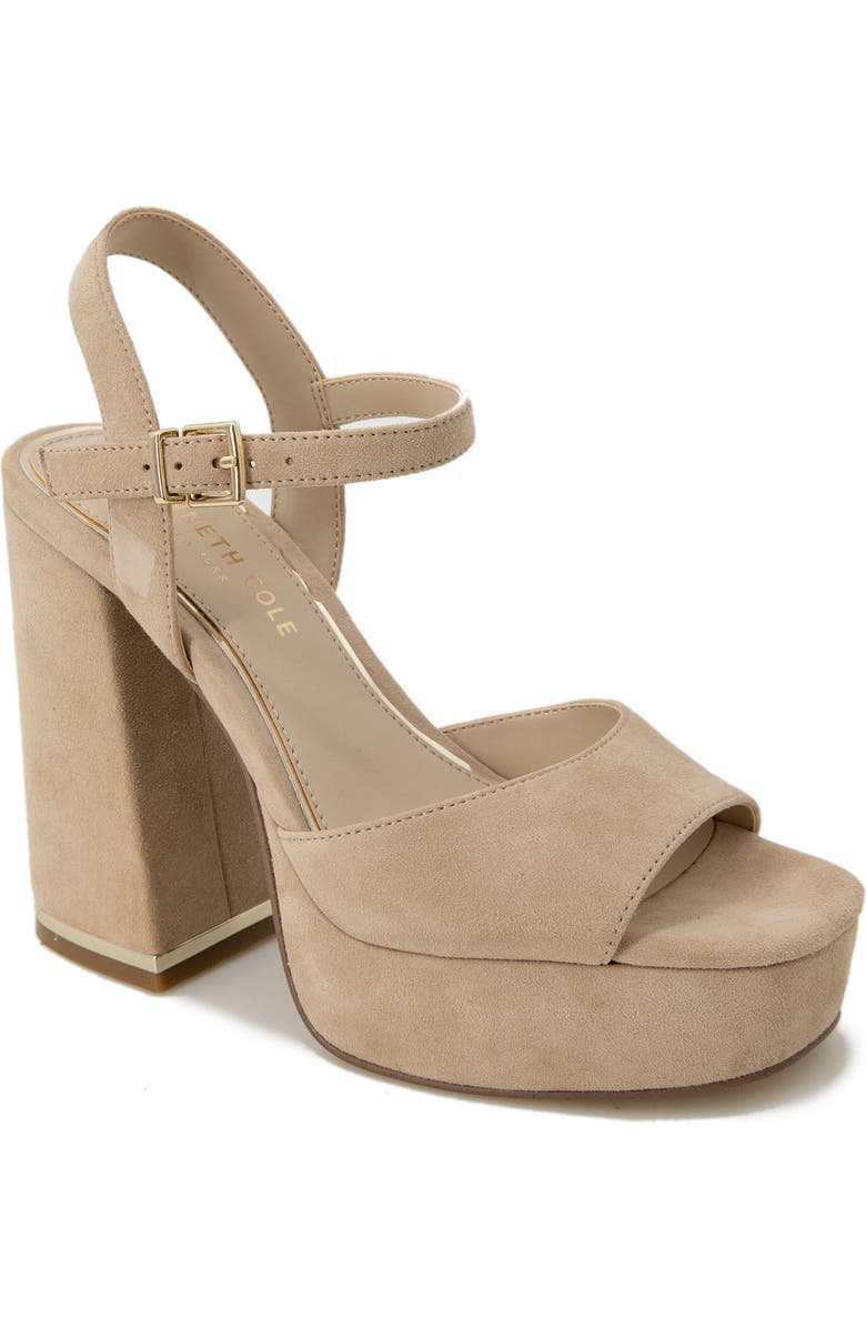 Kenneth Cole New York Dolly Platform Sandal, Main, color, Buff Suede