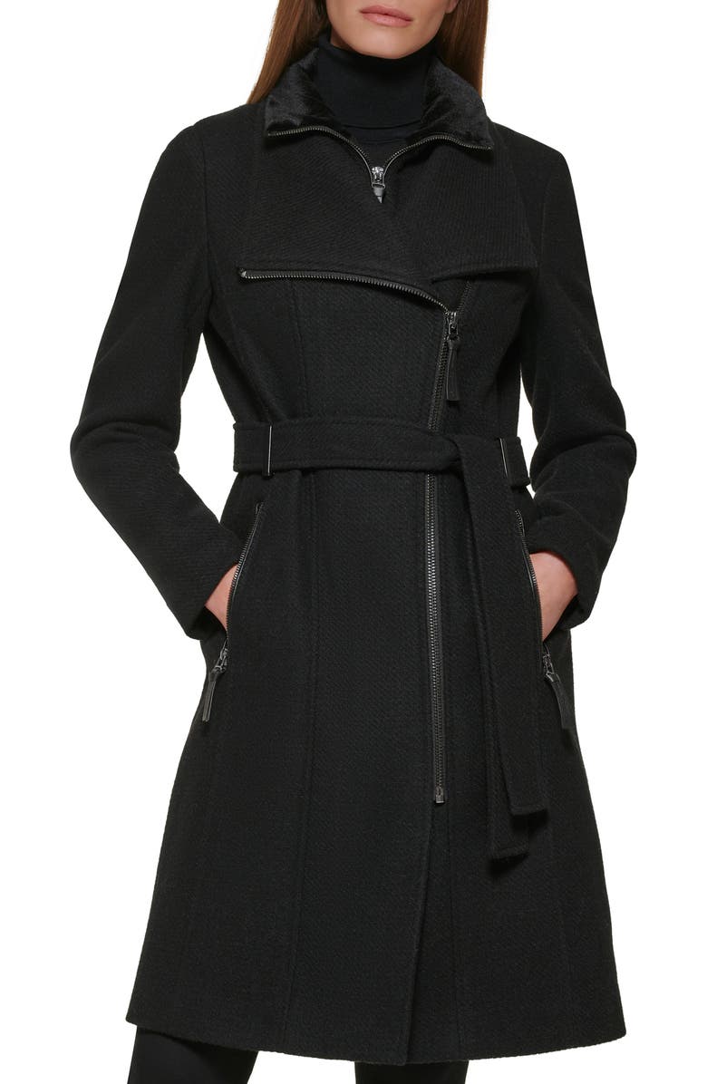 Calvin Klein Wool Blend Bib Coat, Main, color,