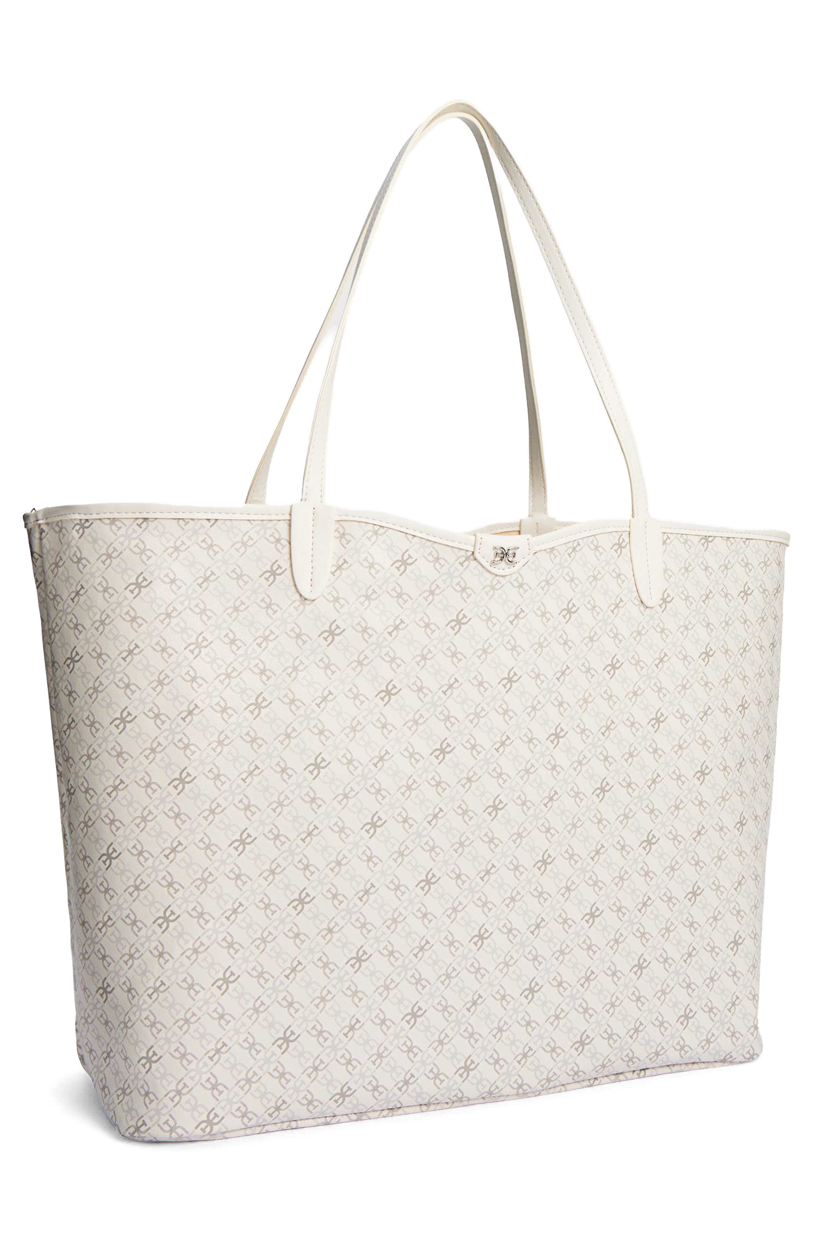 Sam Edelman Large Harper Monogram Shopper Tote, Alternate, color, Eggshell