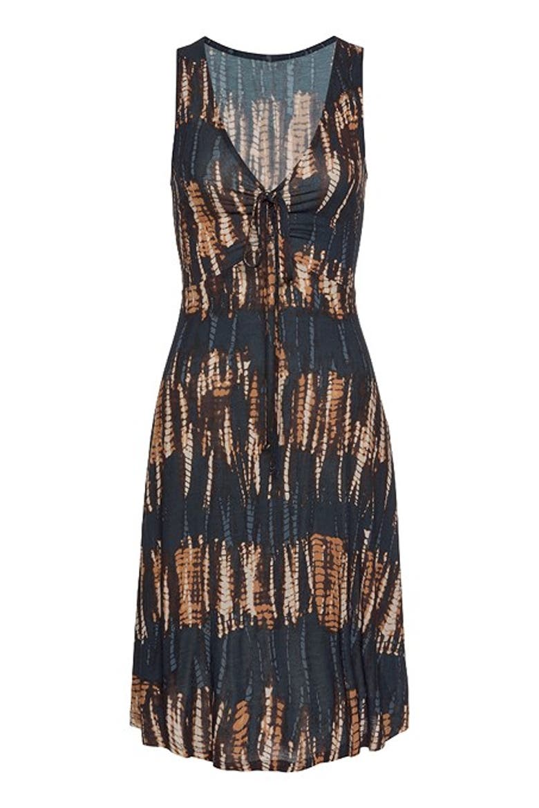 Women's Strap Detail Printed Dress, Alternate, color, Navy Printed