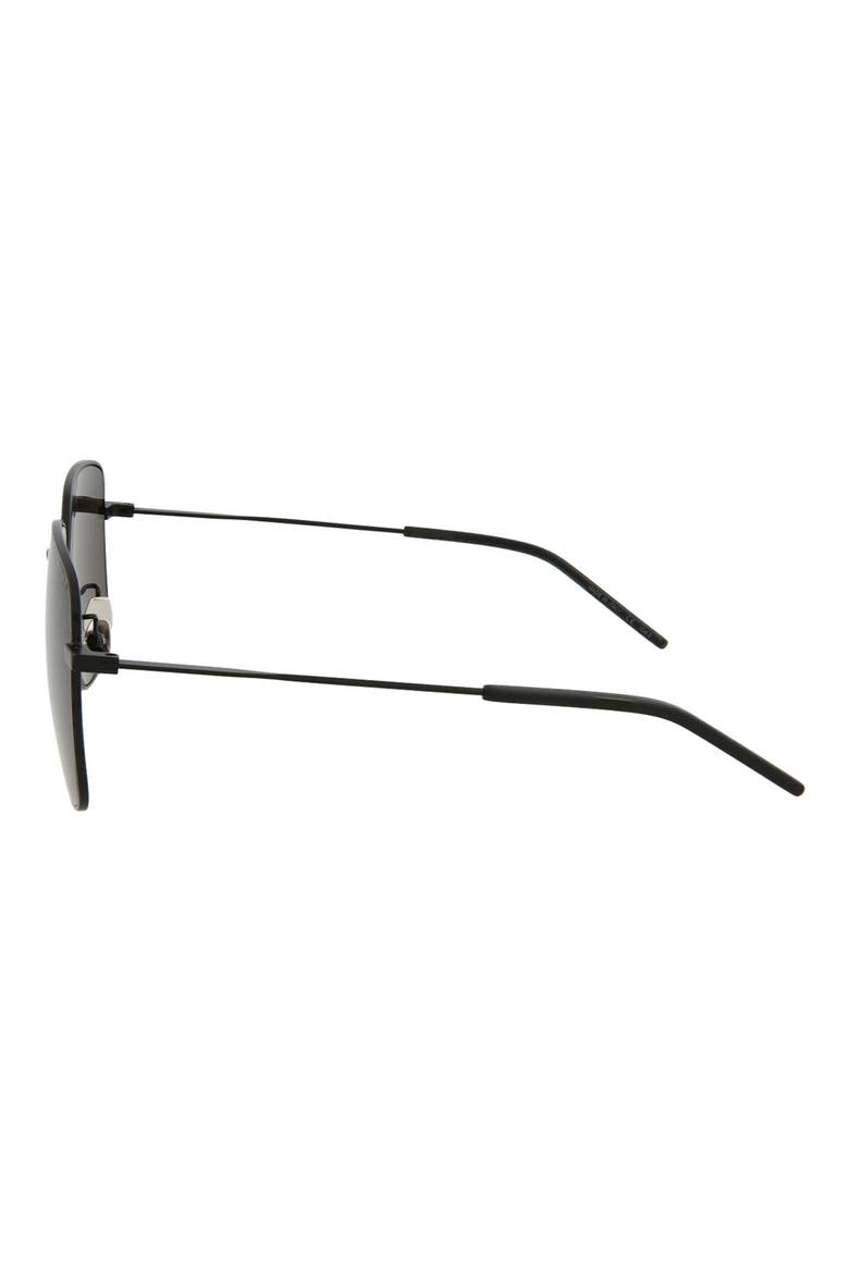 57mm Square Sunglasses, Alternate, color, BLACK BLACK BLACK