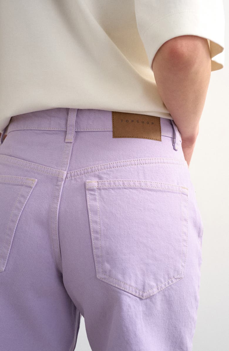 Topshop Editor High Rise Denim Shorts, Alternate, color, Lilac