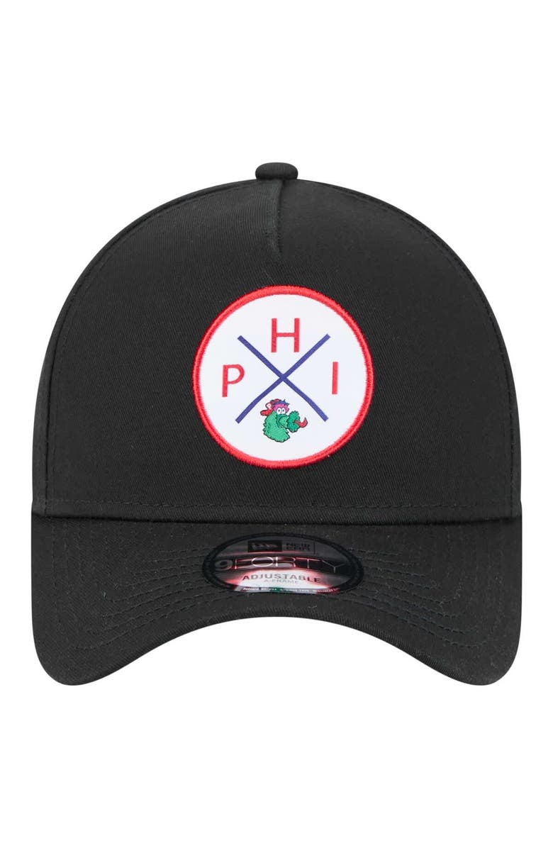 New Era Men's New Era Black Philadelphia Phillies 9FORTY A-Frame Adjustable Hat, Alternate, color, 