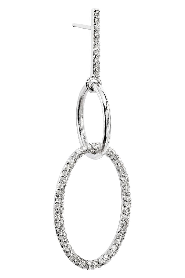 Two Link Drop Earrings, Alternate, color, SILVER