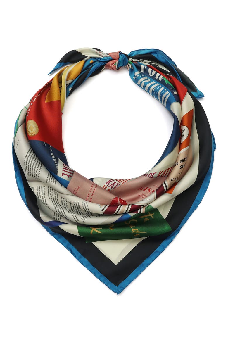 Book Haul Silk Square Scarf, Main, color, MULTI