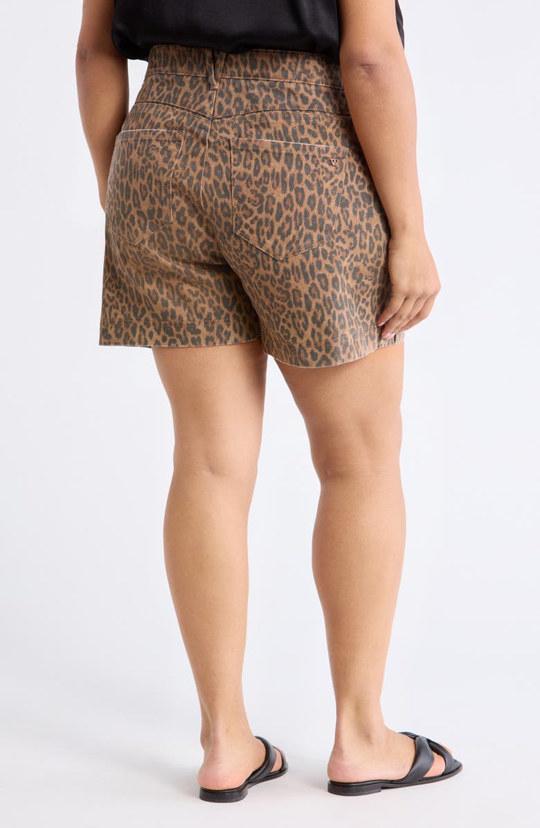Wit & Wisdom Gracie Leopard Print High Waist Denim Shorts, Alternate, color, Brown/ Black Multi