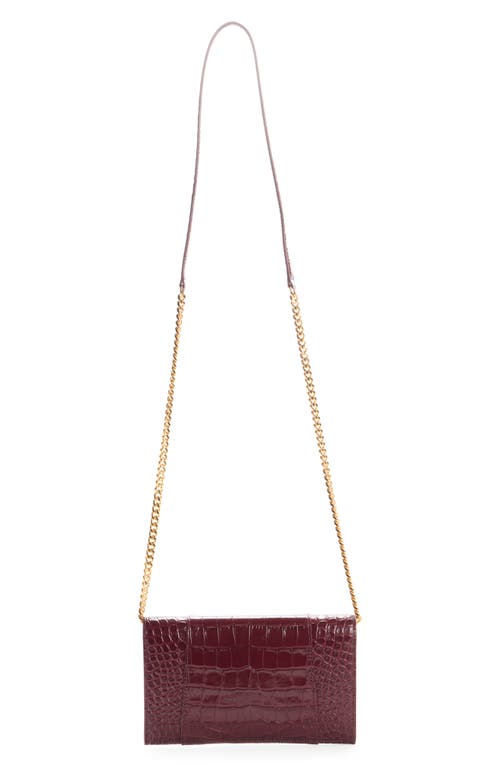 Balenciaga Hourglass Croc Embossed Patent Leather Wallet On A Chain In Multi