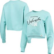 LEAGUE COLLEGIATE WEAR Women's League Collegiate Wear Light Blue Nebraska Huskers Corded Timber Crop Pullover Sweatshirt