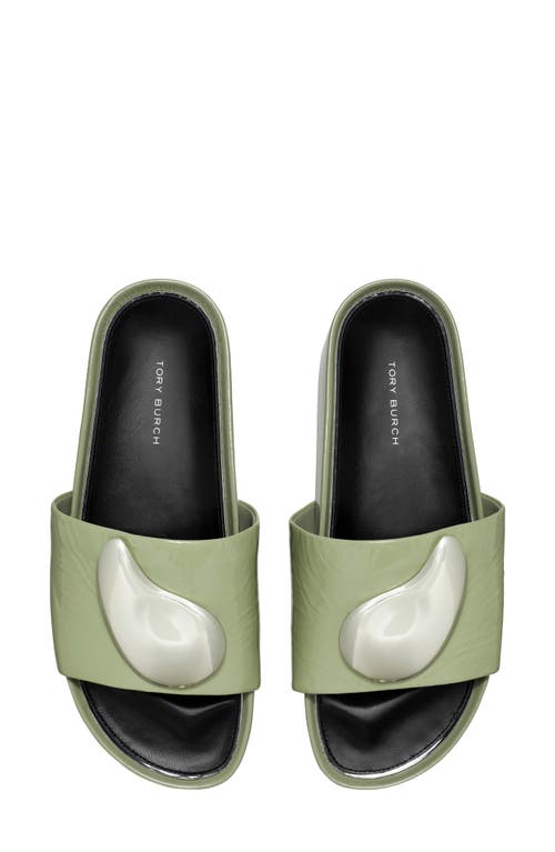 Tory Burch Patos Platform Slide Sandal In Green