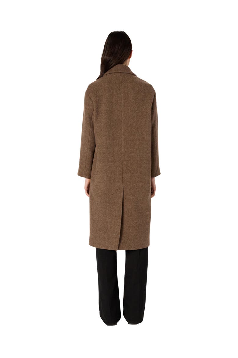 Mady Double-Breasted Midi Length Coat, Alternate, color, Brown