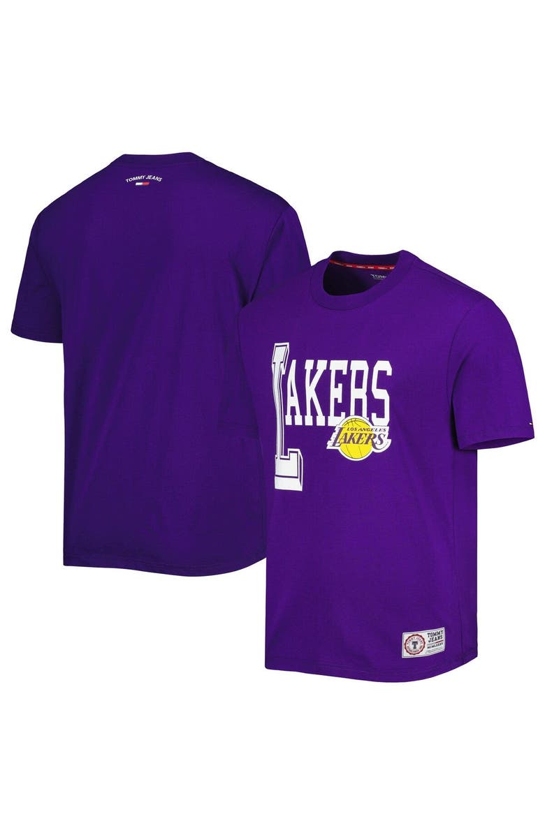 TOMMY JEANS Men's Tommy Jeans Purple Los Angeles Lakers Mel Varsity T-Shirt, Main, color, Purple
