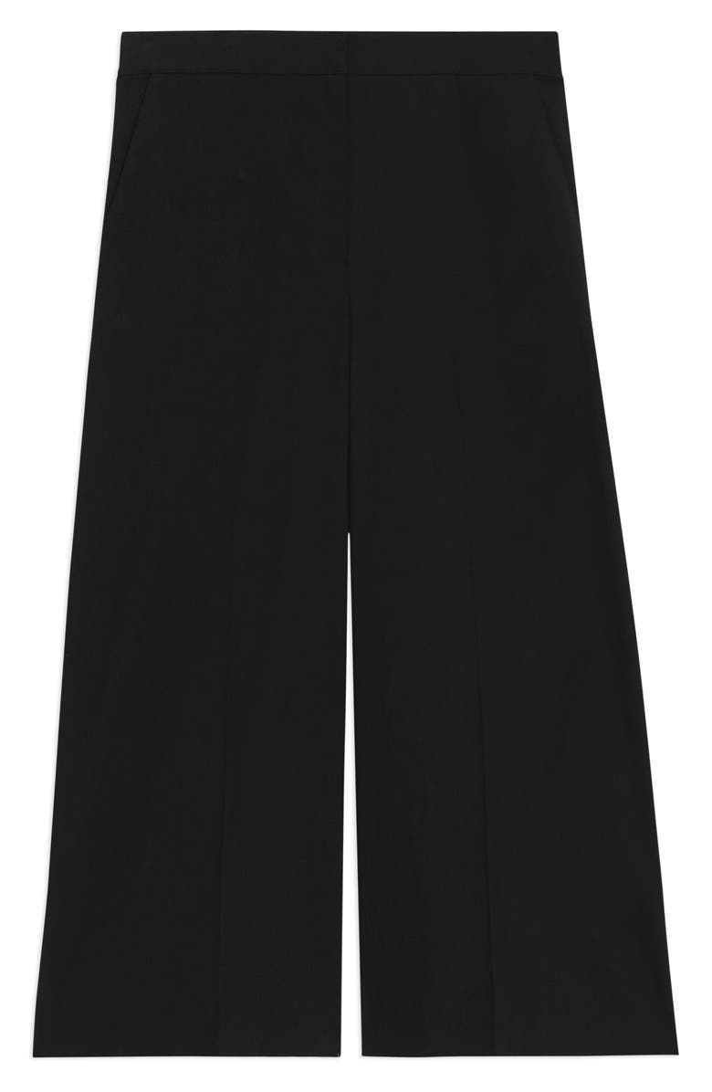 Theory Clean Terena Crop Wide Leg Linen Blend Pants, Alternate, color, Black