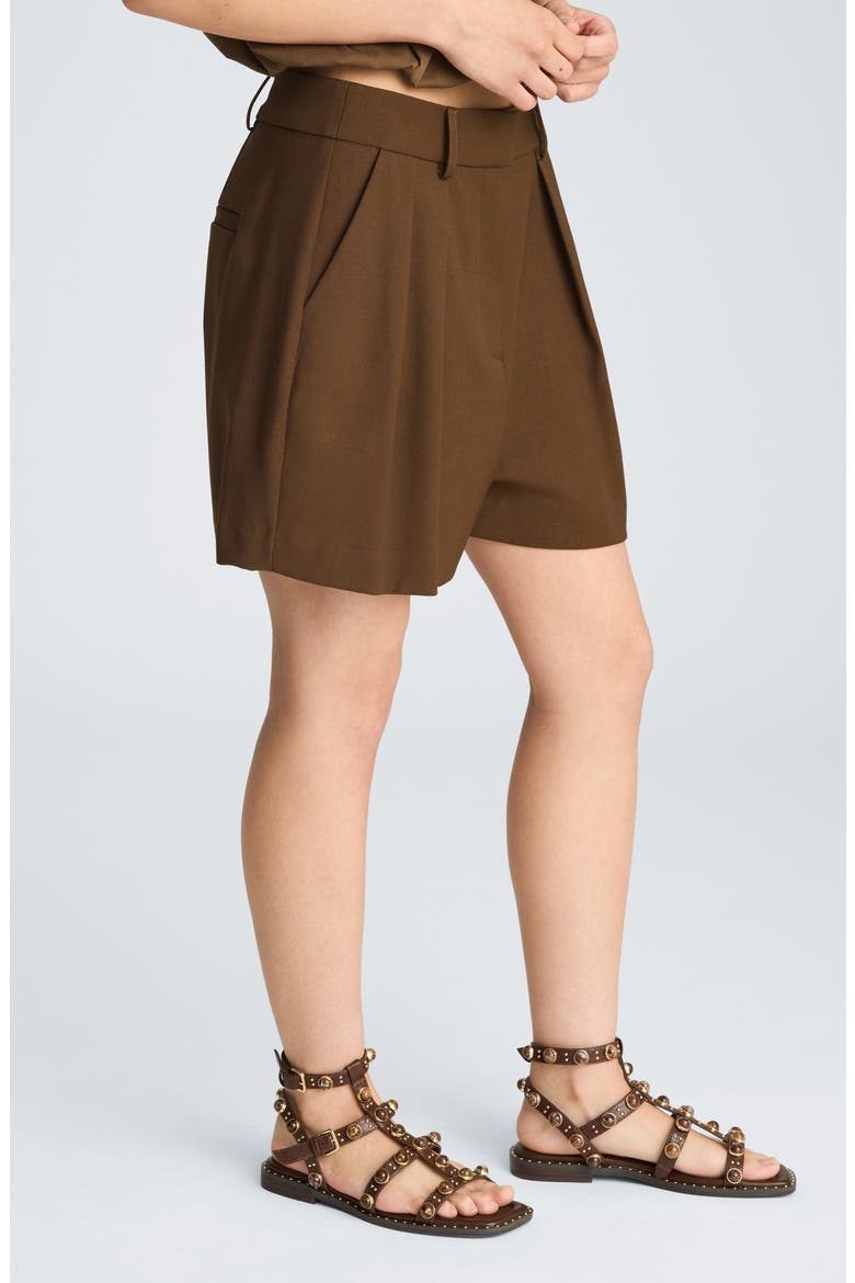 Pleated Shorts, Alternate, color, BRUNETTE