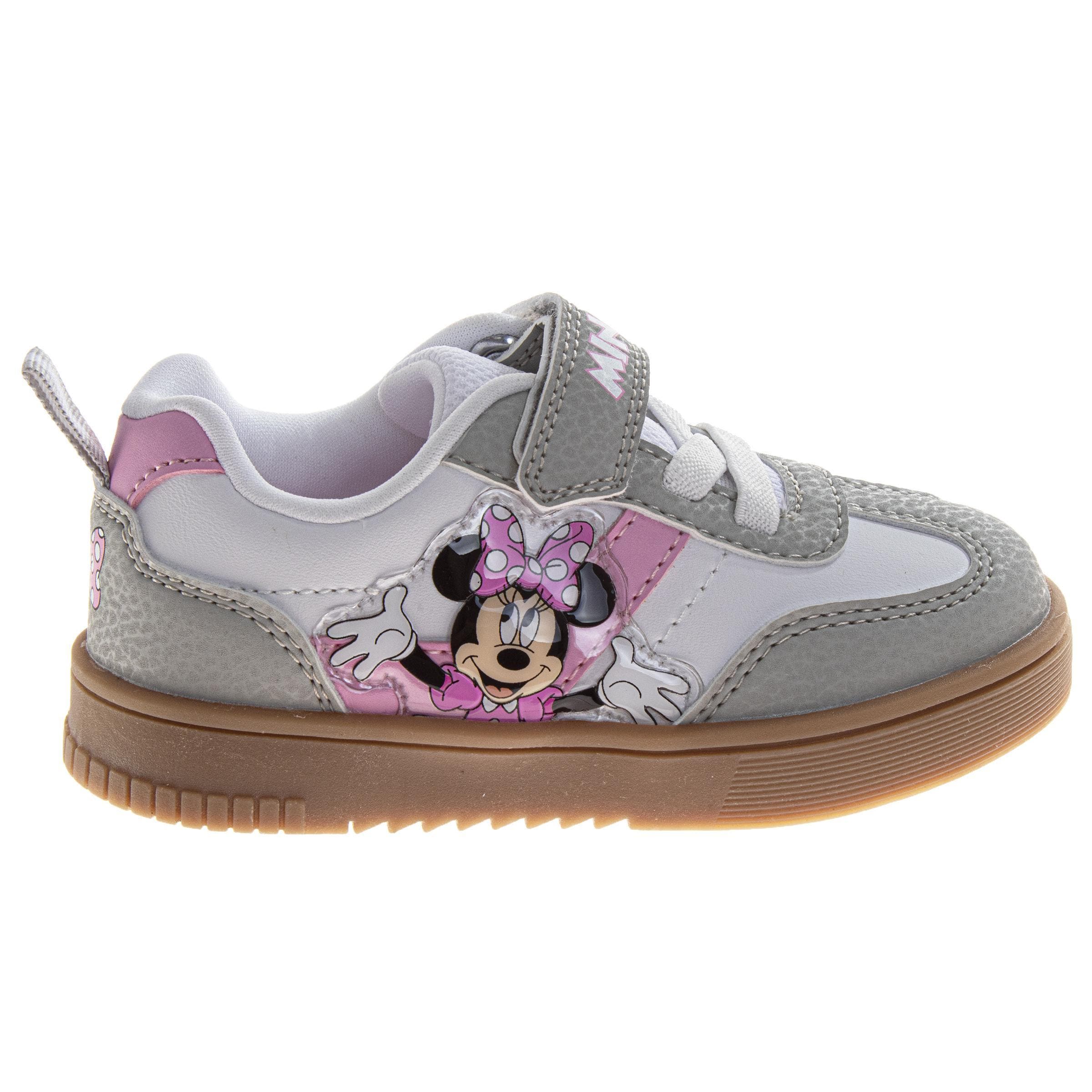 Disney Minnie Mouse Sneaker Toddler Little Kid, Alternate, color, Grey White